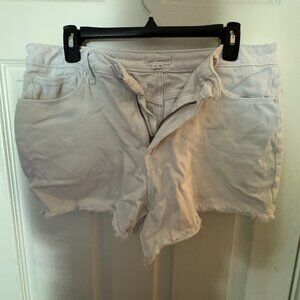 Good American White Cut off shorts